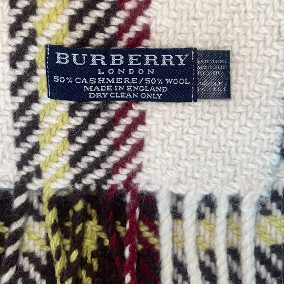 BURBERRY CASHMERE AND WOOL GIANT MULTI-COLOUR PLAID SCARF/SHAWL LARGE 15" X 76" - Picture 6 of 7